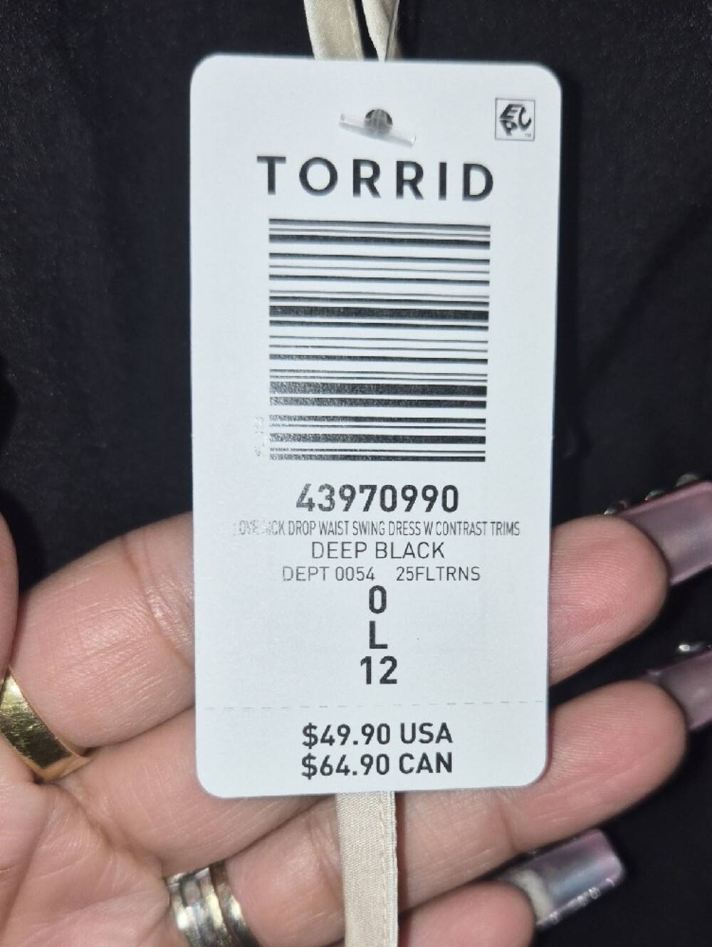 Torrid - Lovesick - Black Mini Dress with Cream Lace Trim and Tie - Picture 4 of 5